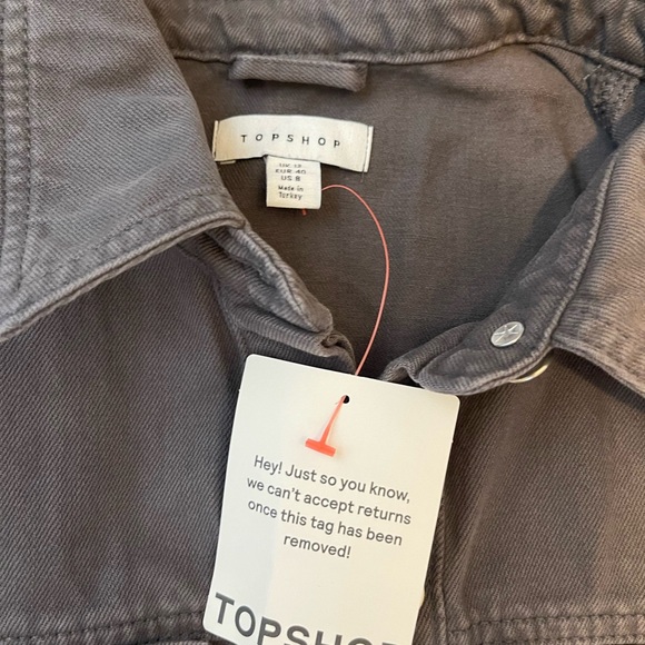 Topshop Charcoal Utility Jumpsuit - size 8 NWT - Picture 6 of 10